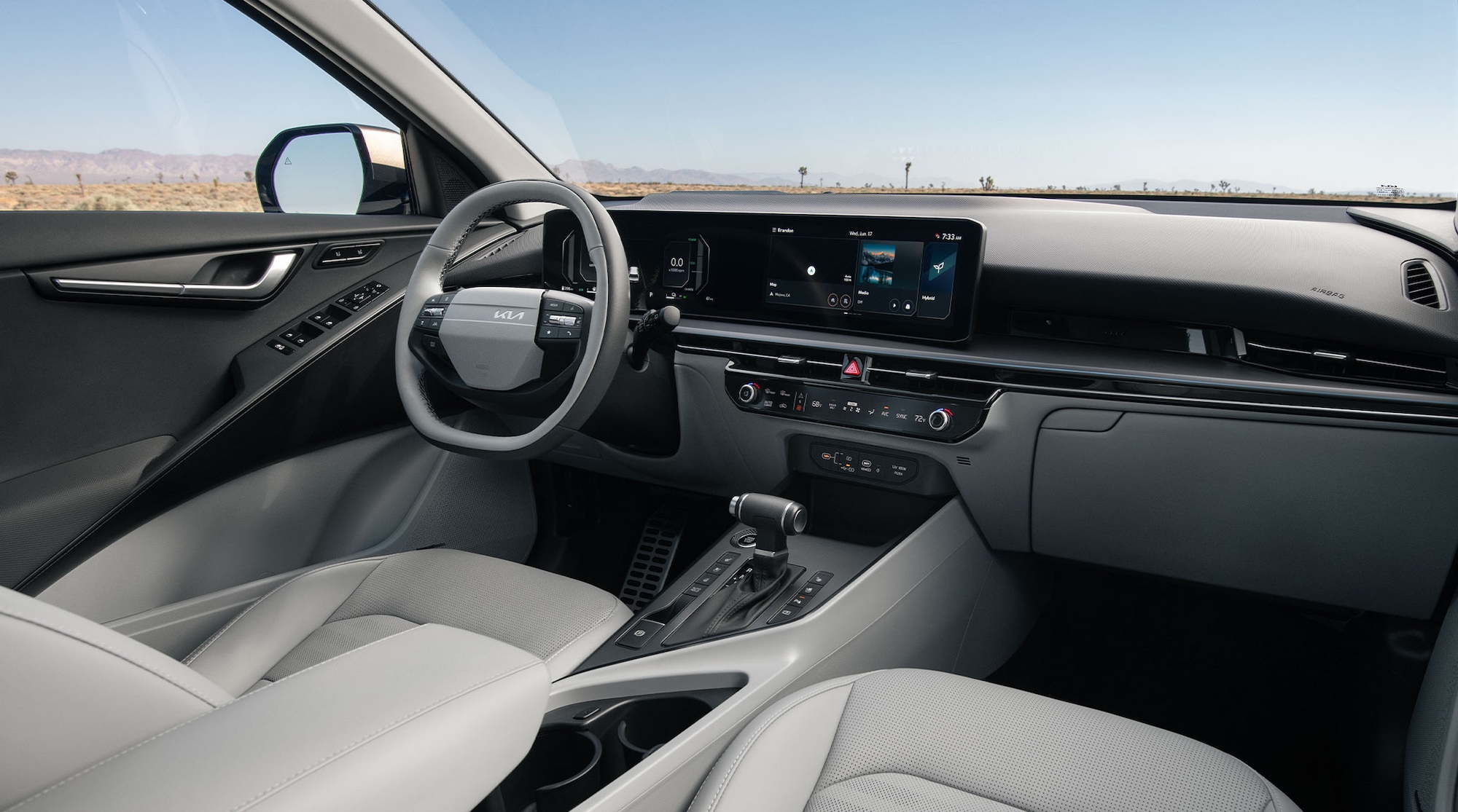 Nearly 24 in. of total combined display shown on the SX Touring with Sky Gray SynTex seat trim.<sup>1</sup>