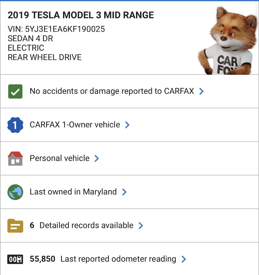 Used 2019 Tesla Model 3 Mid Range Sedan
