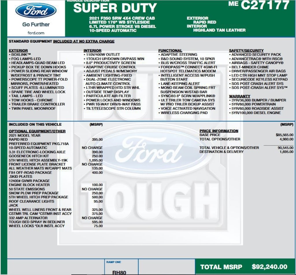 Used 2021 Ford F-350 Limited Truck Crew Cab