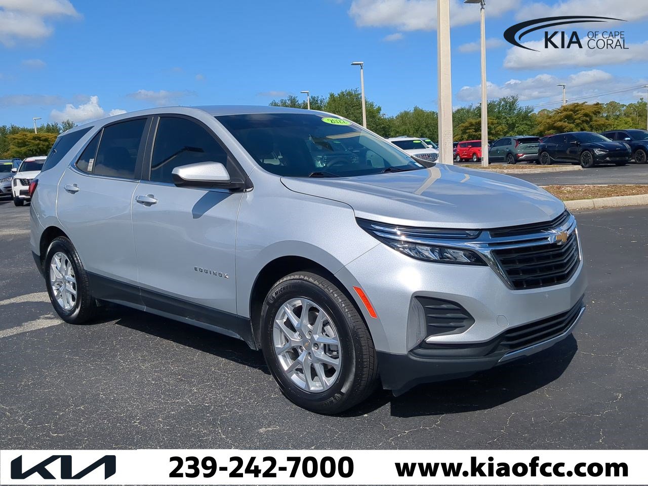 Used 2022 Chevrolet Equinox LT with VIN 3GNAXKEV2NL195195 for sale in Cape Coral, FL