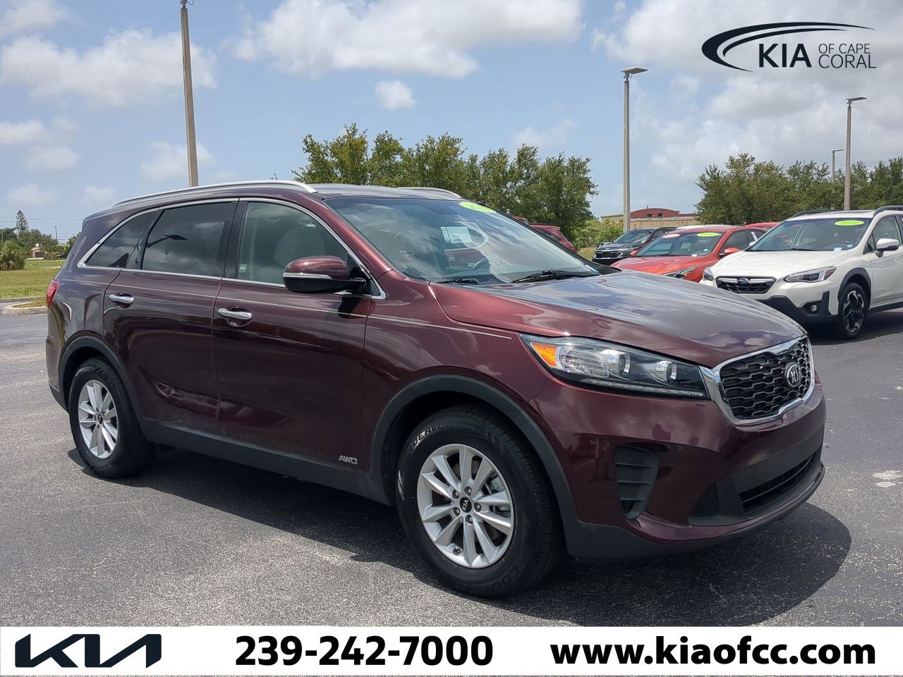 Used 2019 Kia Sorento LX with VIN 5XYPGDA36KG453482 for sale in Cape Coral, FL