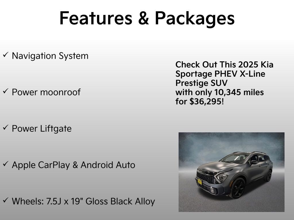 Certified 2025 Kia Sportage Plug-In Hybrid X-Line Prestige SUV