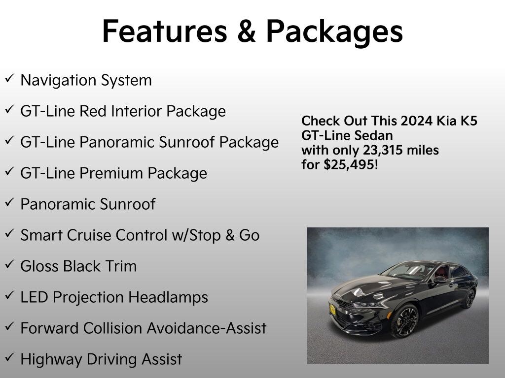 Certified 2024 Kia K5 GT-Line Sedan