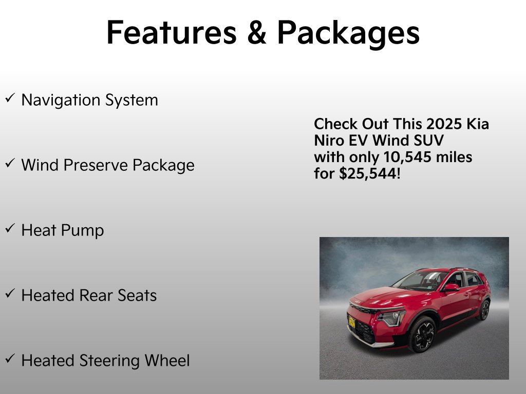 Certified 2025 Kia Niro EV Wind SUV