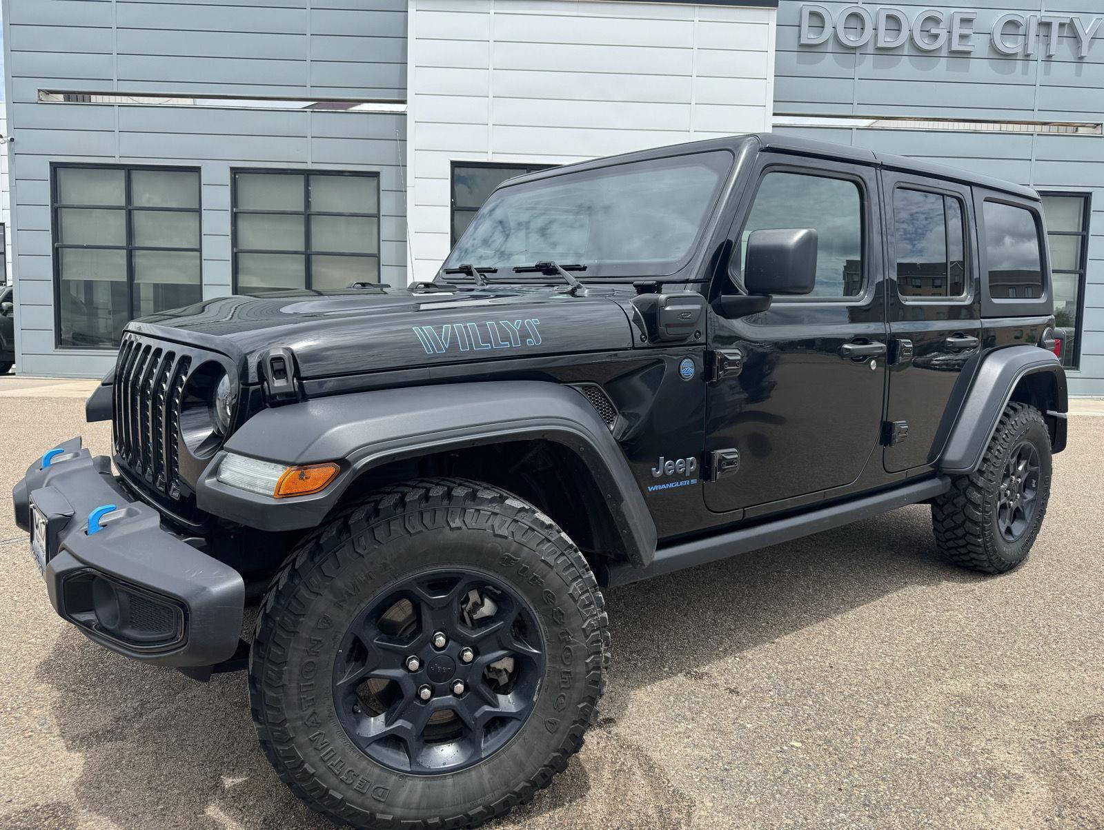 Used 2023 Jeep Wrangler 4xe Willys 4XE with VIN 1C4JJXN67PW661507 for sale in Dodge City, KS