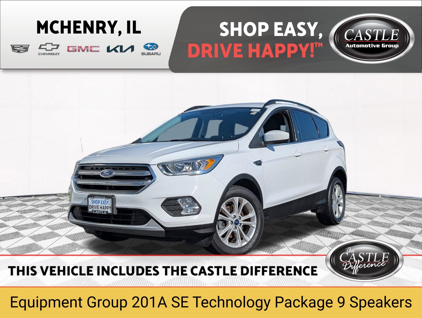 Used 2017 Ford Escape SE with VIN 1FMCU0GD9HUE02867 for sale in McHenry, IL