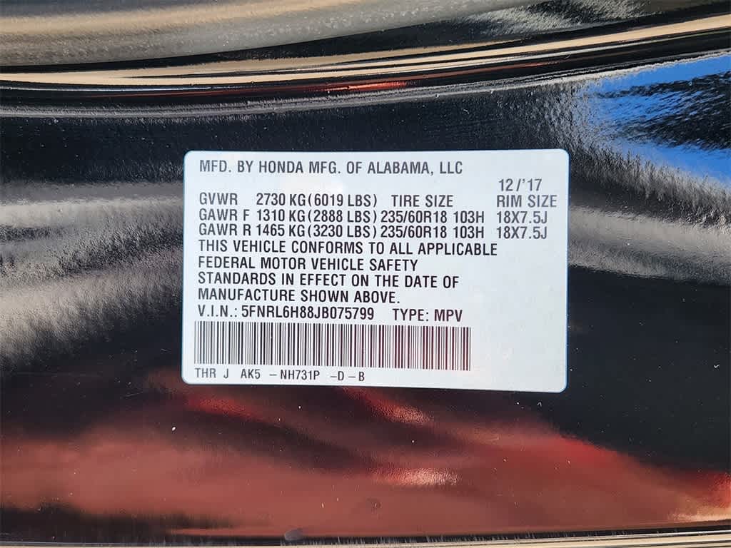 Thumbnail: 2018 Honda Odyssey - 35
