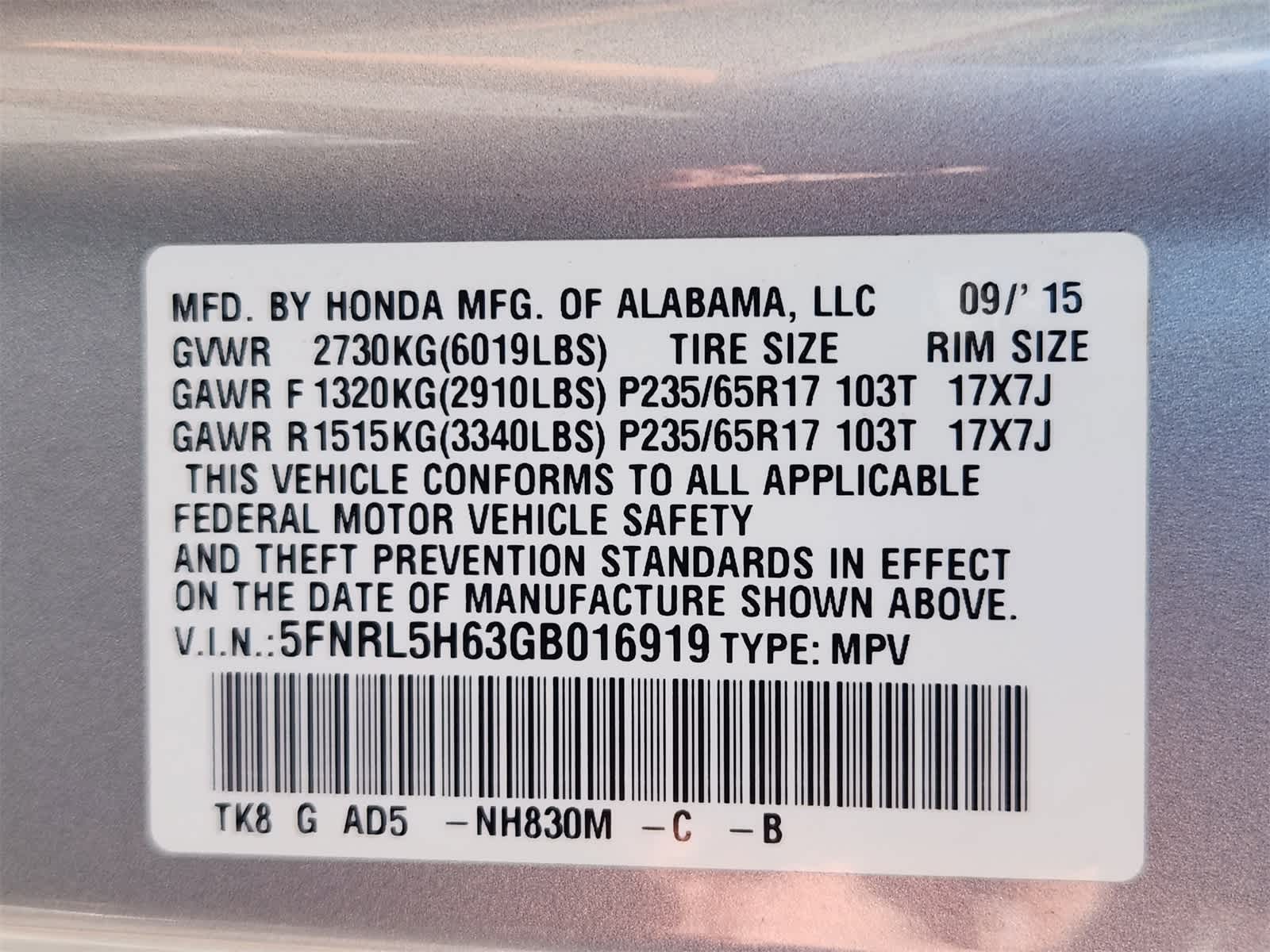 Thumbnail: 2016 Honda Odyssey - 32