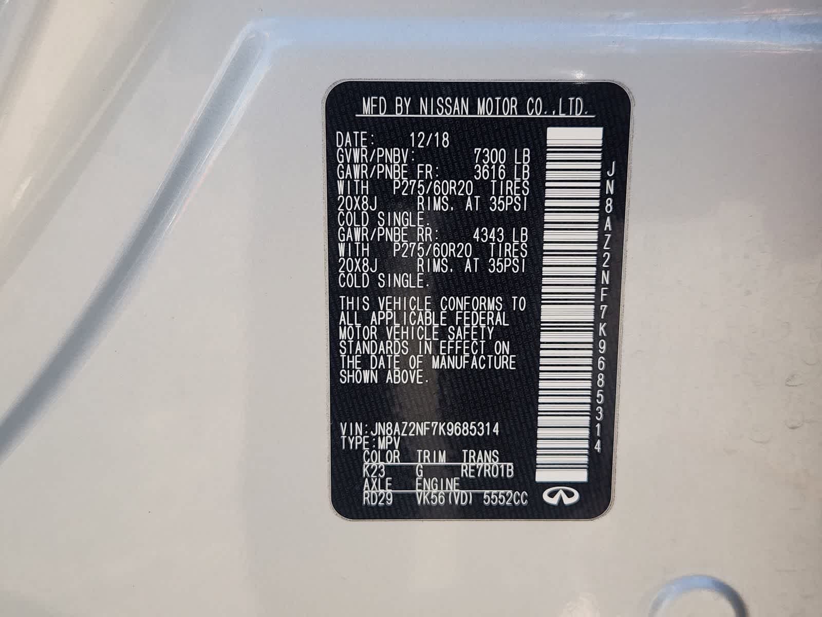 Thumbnail: 2019 INFINITI QX80 - 34