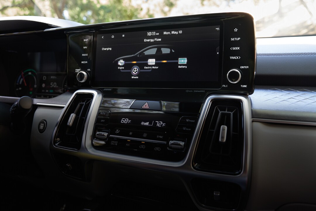 Family riding in vehicle