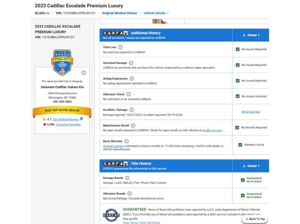 Certified 2023 CADILLAC Escalade Premium Luxury SUV