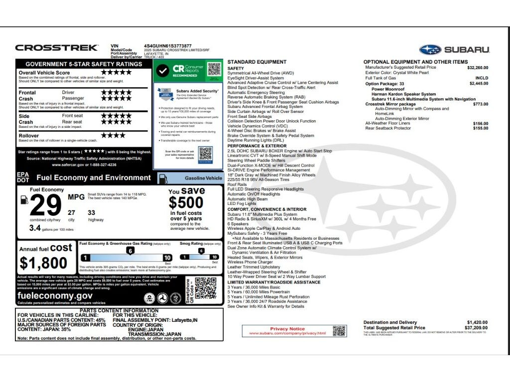 Used 2025 Subaru Crosstrek Limited SUV