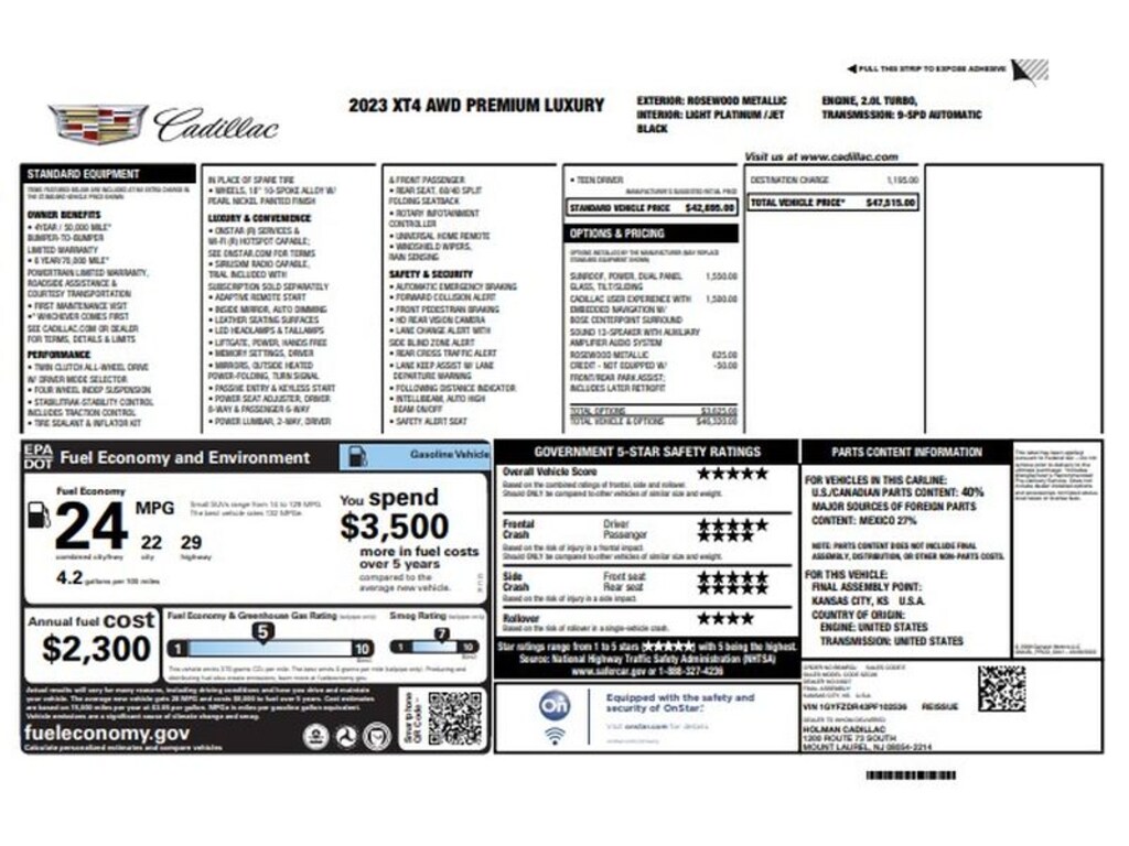 Certified 2023 CADILLAC XT4 Premium Luxury SUV