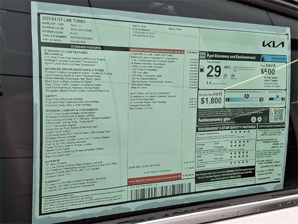 New 2025 Kia K4 GT-Line Turbo Sedan