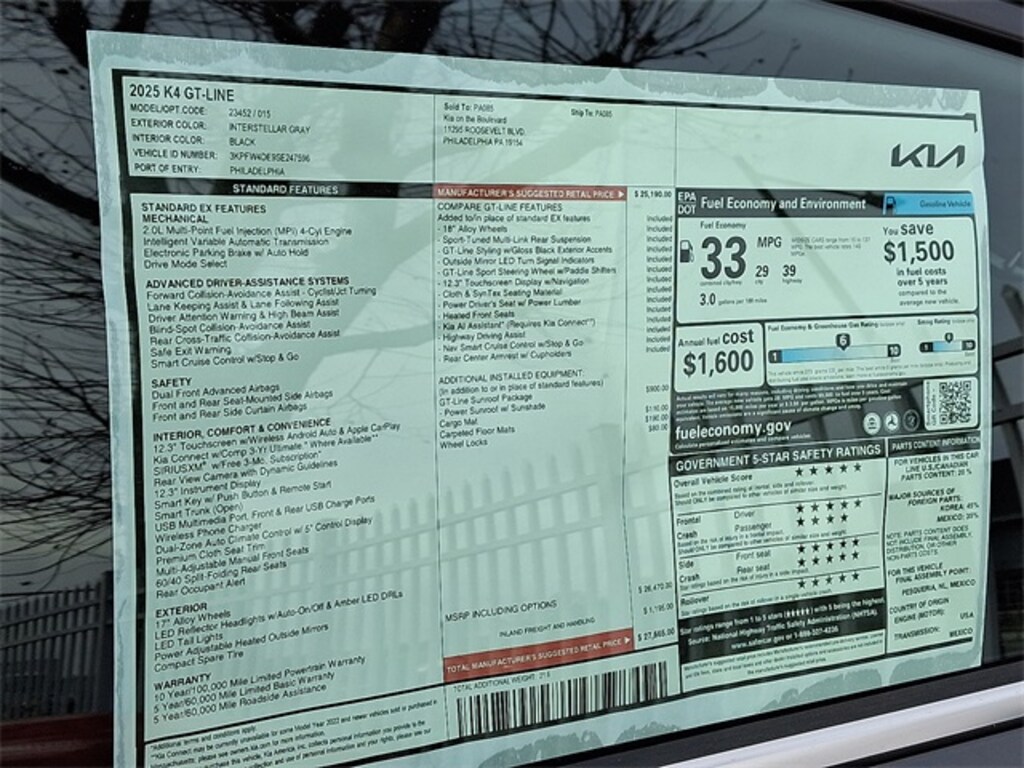 New 2025 Kia K4 GT-Line Sedan