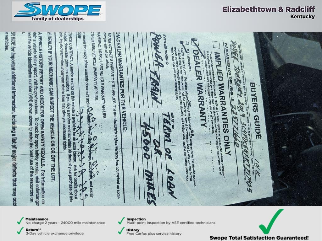 Used 2019 Dodge Journey GT SUV