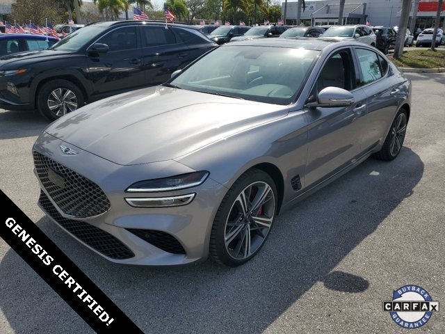 Certified 2024 GENESIS G70 Sport Advanced with VIN KMTG54SE2RU136475 for sale in Deerfield Beach, FL