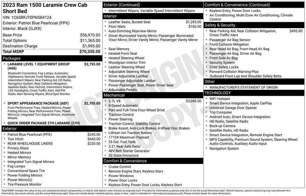 Used 2023 Ram 1500 Laramie Truck Crew Cab