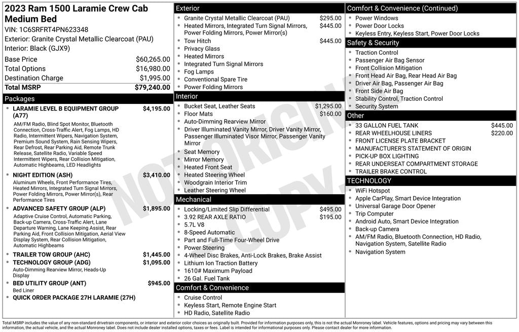 Used 2023 Ram 1500 Laramie Truck Crew Cab