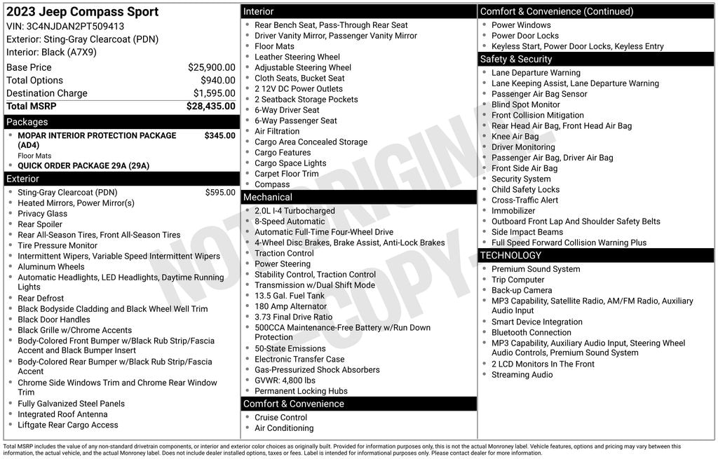 Used 2023 Jeep Compass Sport SUV