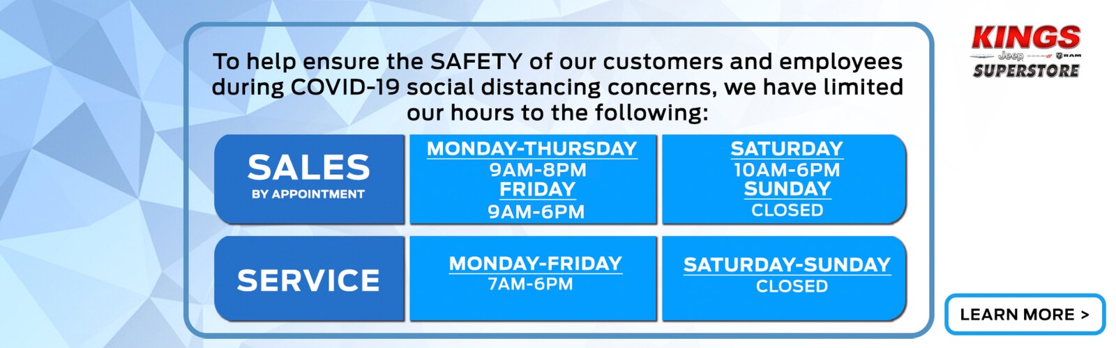 Kings Dodge Chrysler Jeep Chrysler, Jeep, Dodge & RAM Dealership in