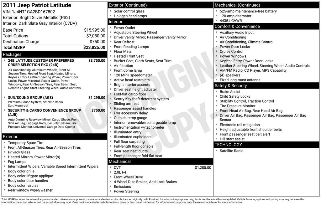 Used 2011 Jeep Patriot Sport SUV