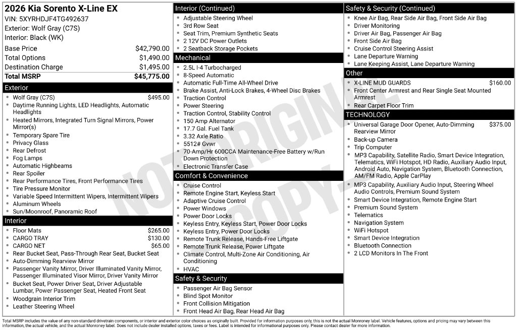 New 2026 Kia Sorento X-Line EX SUV