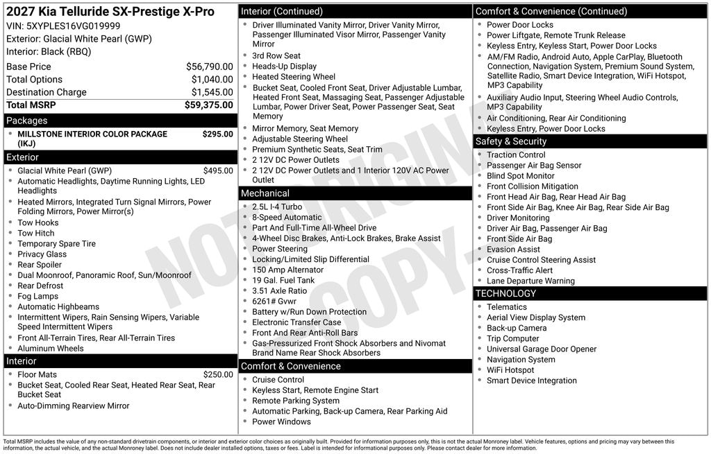 New 2027 Kia Telluride X-Pro SX-Prestige SUV
