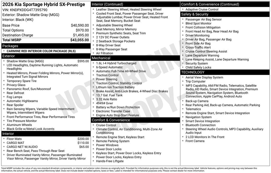 New 2026 Kia Sportage Hybrid SX-Prestige SUV