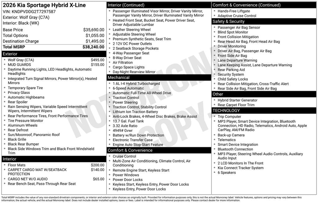 New 2026 Kia Sportage Hybrid X-Line SUV