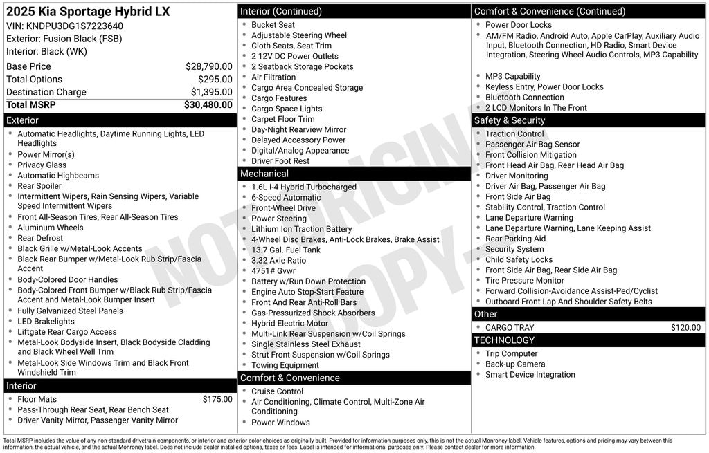Certified 2025 Kia Sportage Hybrid LX SUV