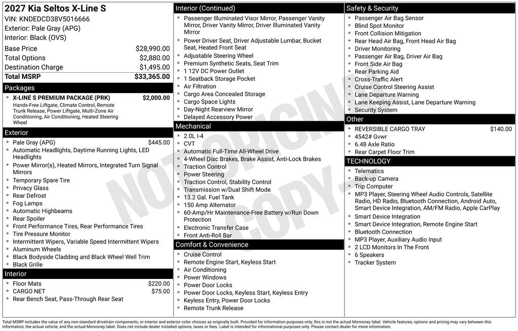 New 2027 Kia Seltos X-Line S SUV