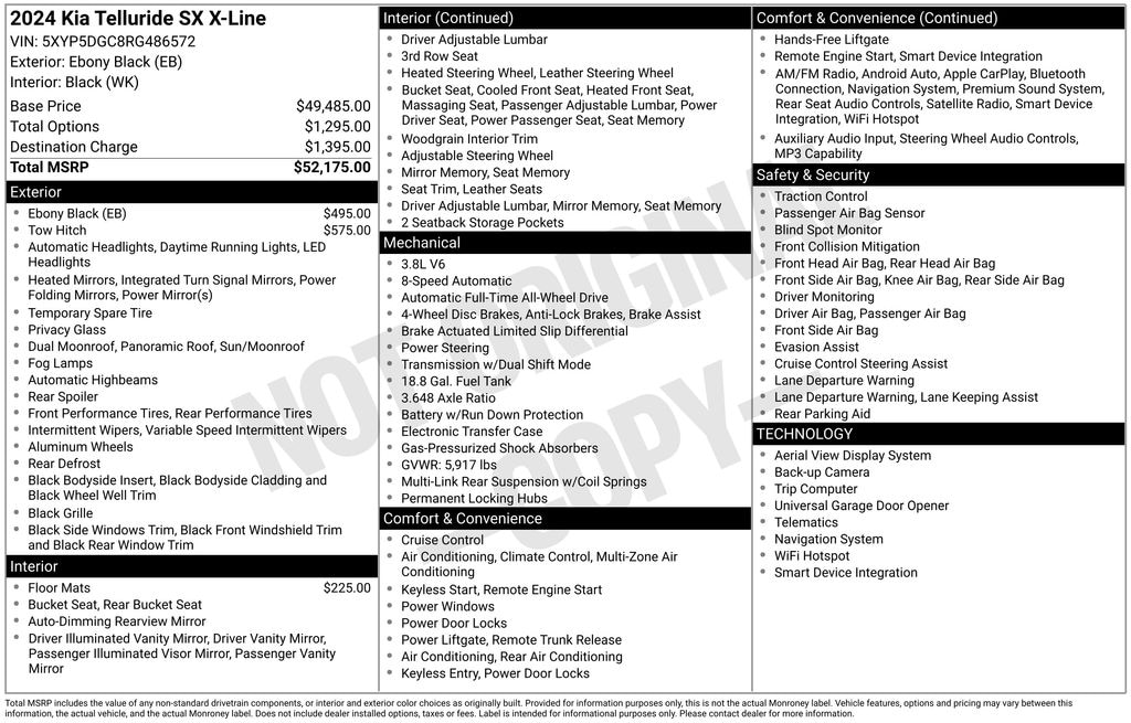 Certified 2024 Kia Telluride SX X-Line SUV