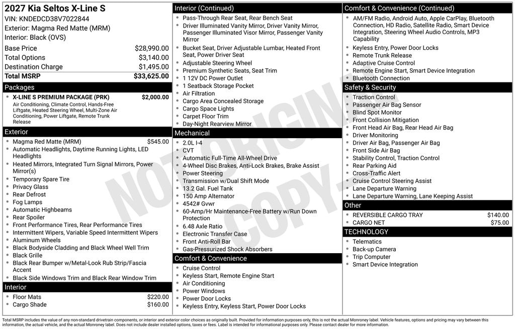 New 2027 Kia Seltos X-Line SUV