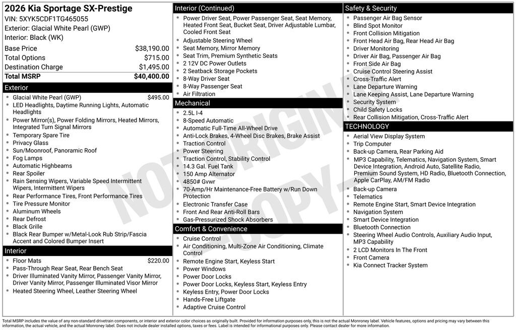 New 2026 Kia Sportage SX-Prestige SUV