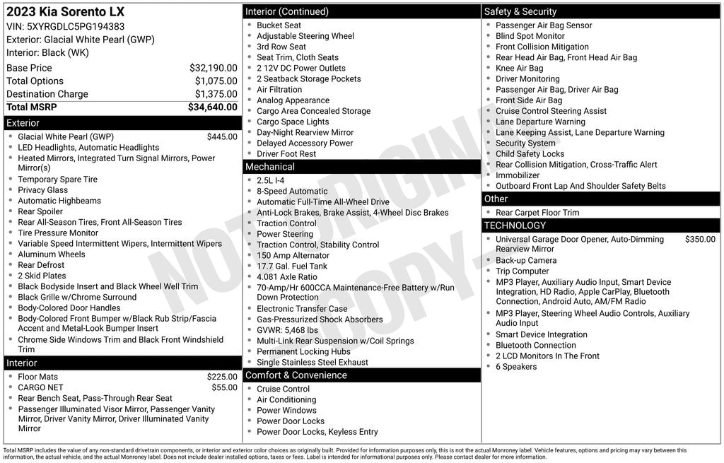 Certified 2023 Kia Sorento LX SUV