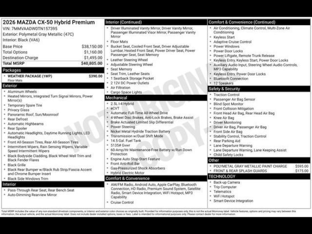 New 2026 Mazda CX-50 Hybrid Premium SUV