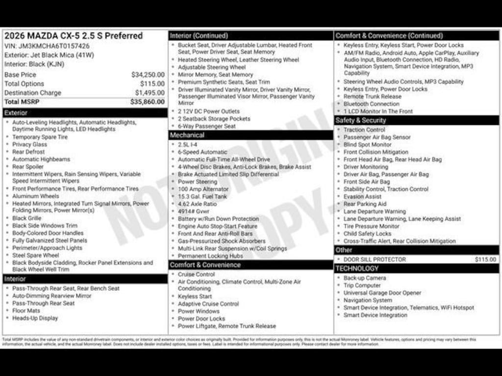 New 2026 Mazda CX-5 2.5 S Preferred SUV