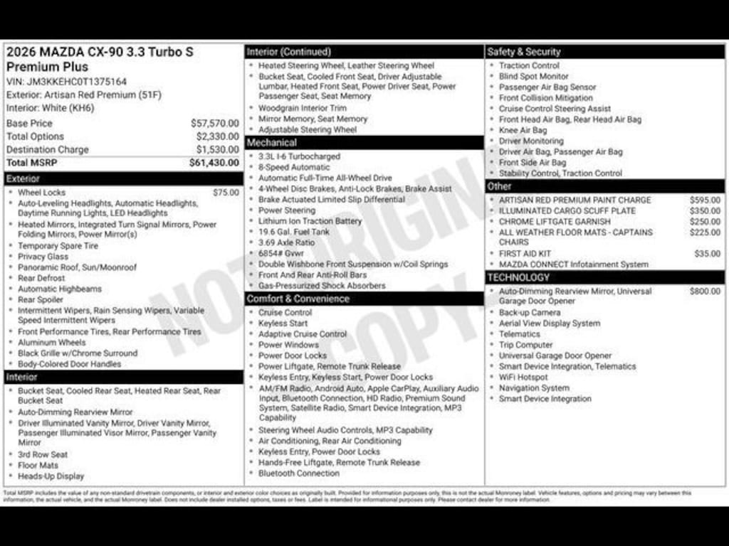 New 2026 Mazda CX-90 3.3 Turbo S Premium Plus SUV