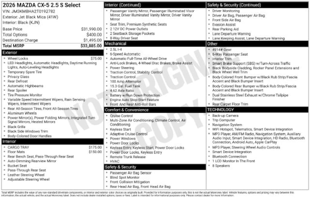 New 2026 Mazda CX-5 2.5 S Select SUV
