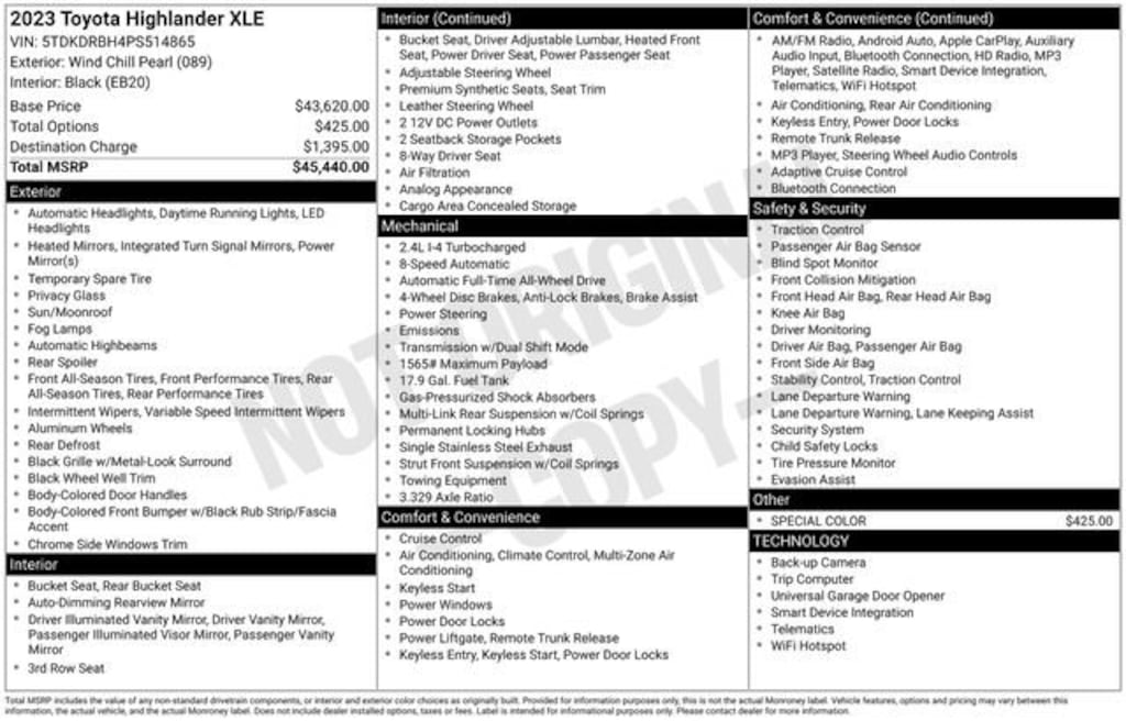 Used 2023 Toyota Highlander L SUV