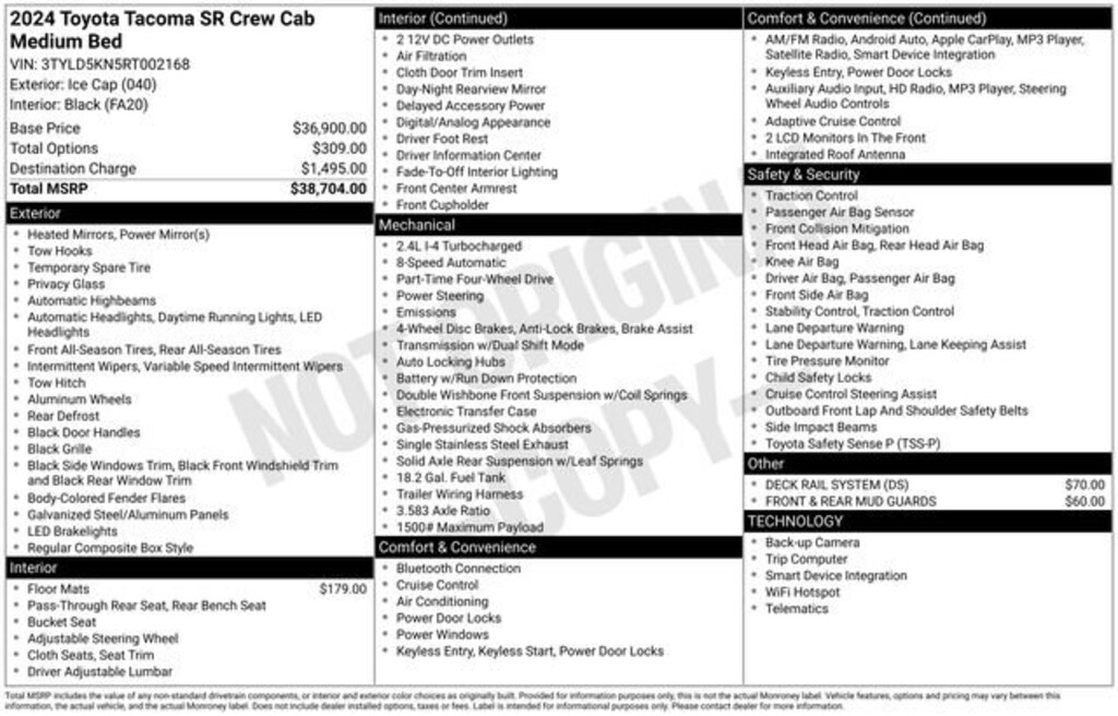 Used 2024 Toyota Tacoma SR Truck Double Cab