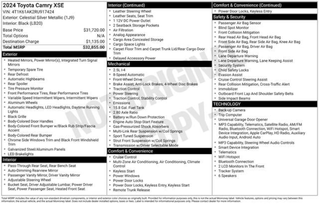 Used 2024 Toyota Camry XSE Sedan