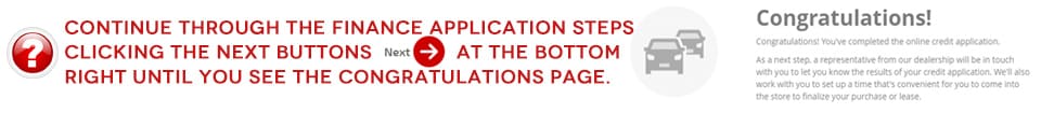 Click Through Every Page of Finance Application until you Get a Congratulations!