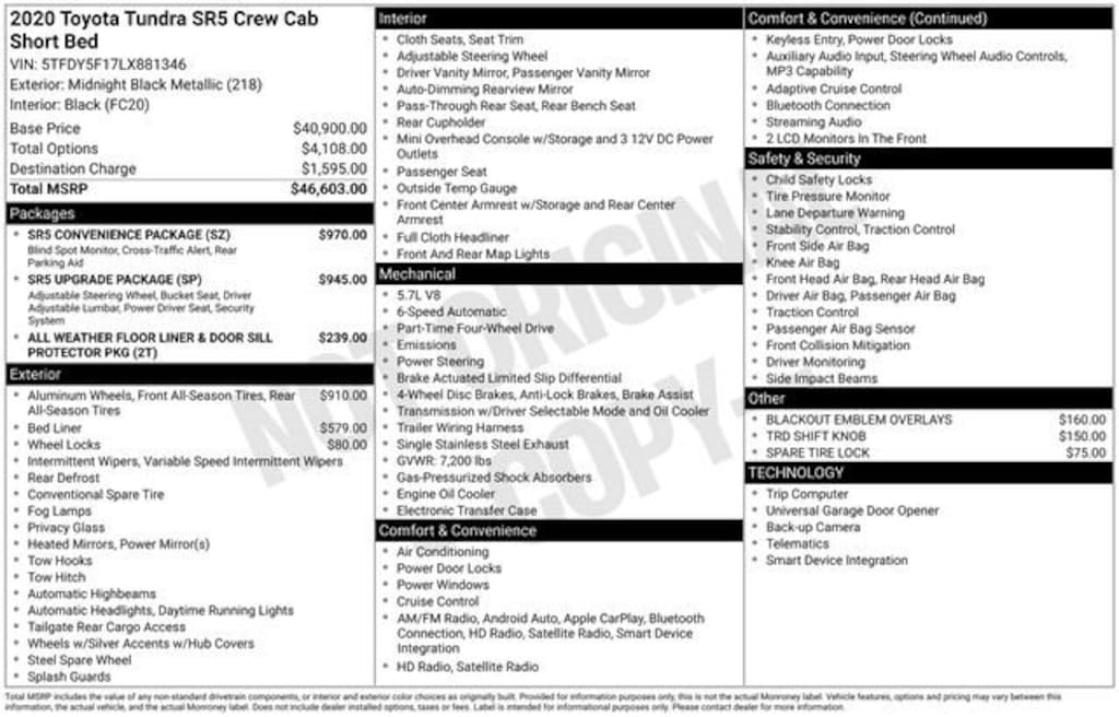 Used 2020 Toyota Tundra SR5 Truck CrewMax