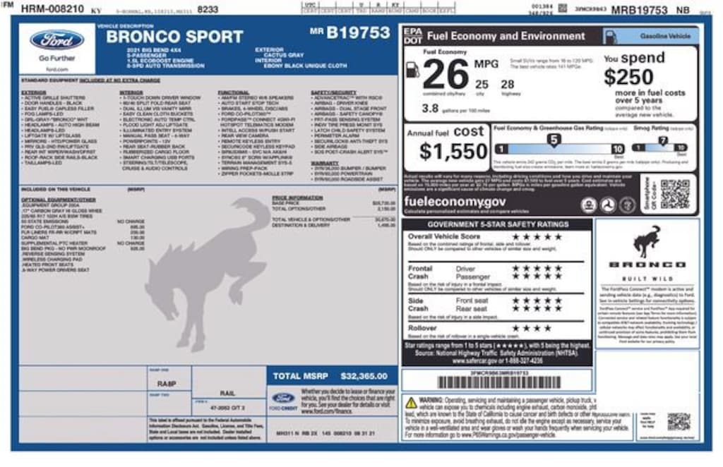 Used 2021 Ford Bronco Sport Big Bend SUV