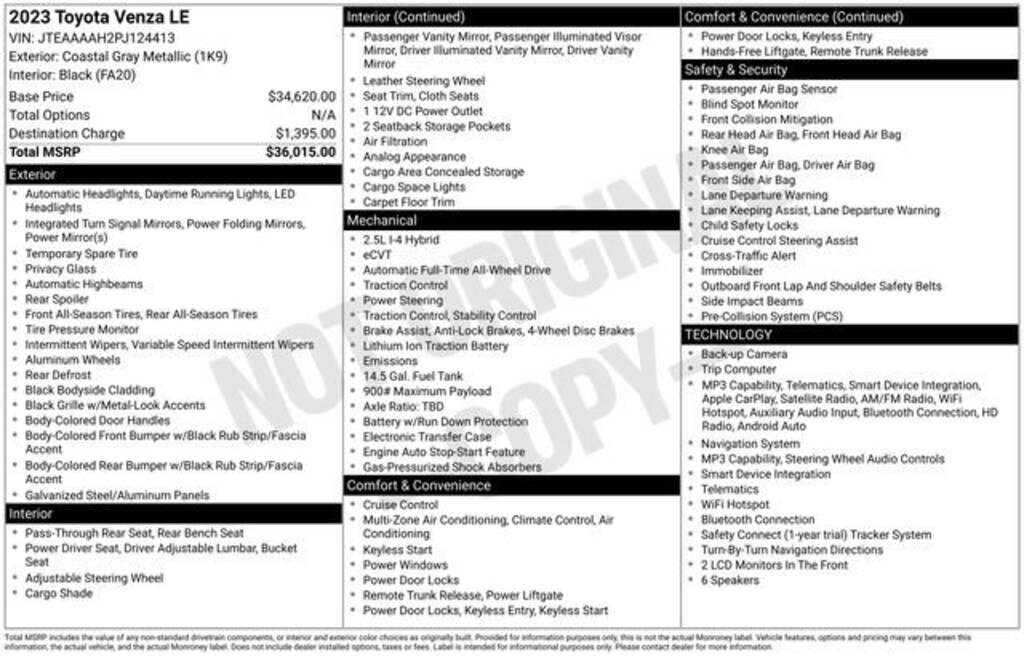 Used 2023 Toyota Venza LE SUV