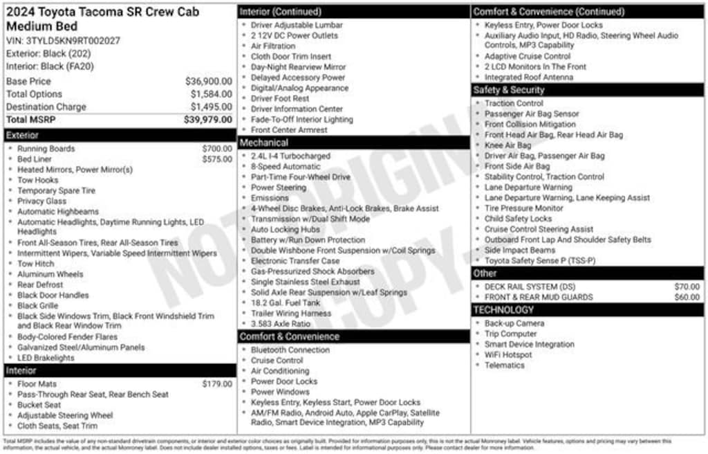 Used 2024 Toyota Tacoma SR Truck Double Cab