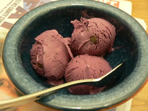 chocolate ice cream in bowl from graeter's in cincinnati, oh