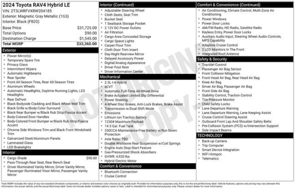 Used 2024 Toyota RAV4 Hybrid Hybrid LE SUV